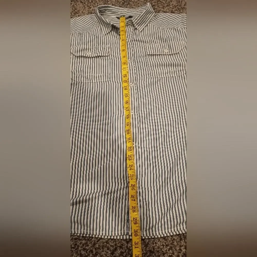 The North Face Outdoor Camp Snap Men's Striped Short Sleeved Shirt Size XL